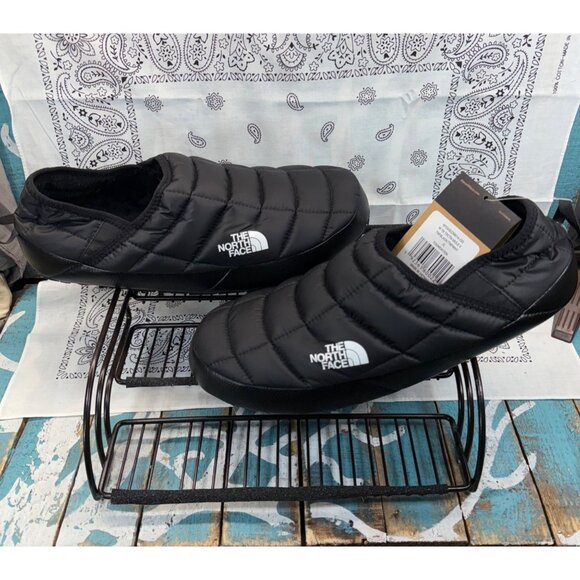 NEW The North Face Thermoball Mule Traction Slippers Mountain Essent Blk Mens 13 - Picture 1 of 11